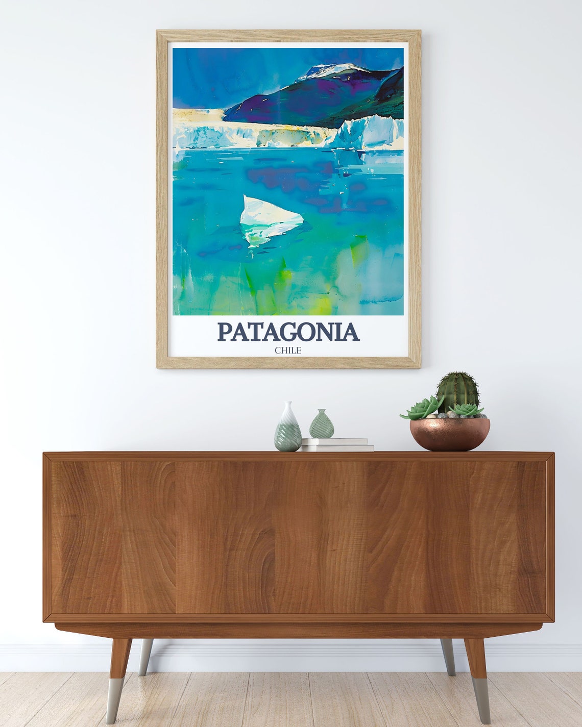 Patagonia Chile Glacier Lagoon Icebergs Snowy Peaks Adventure Poster - Image 2