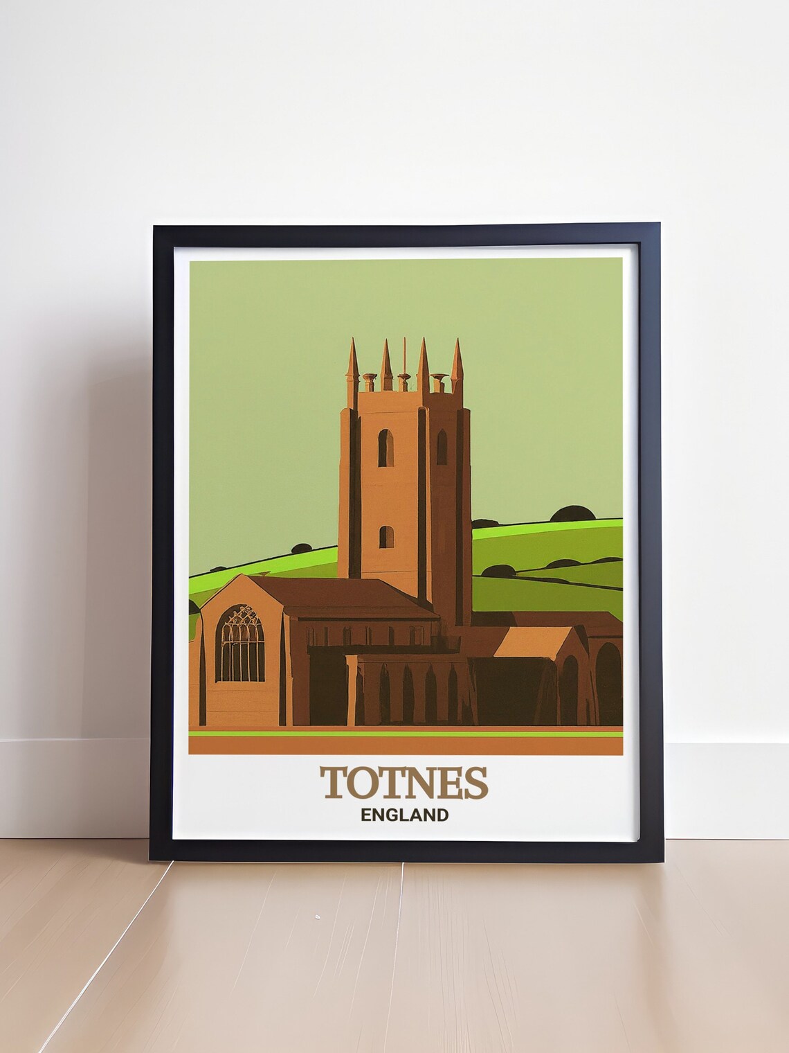 Totnes England St Marys Church Minimalist Retro Travel Poster - Image 4