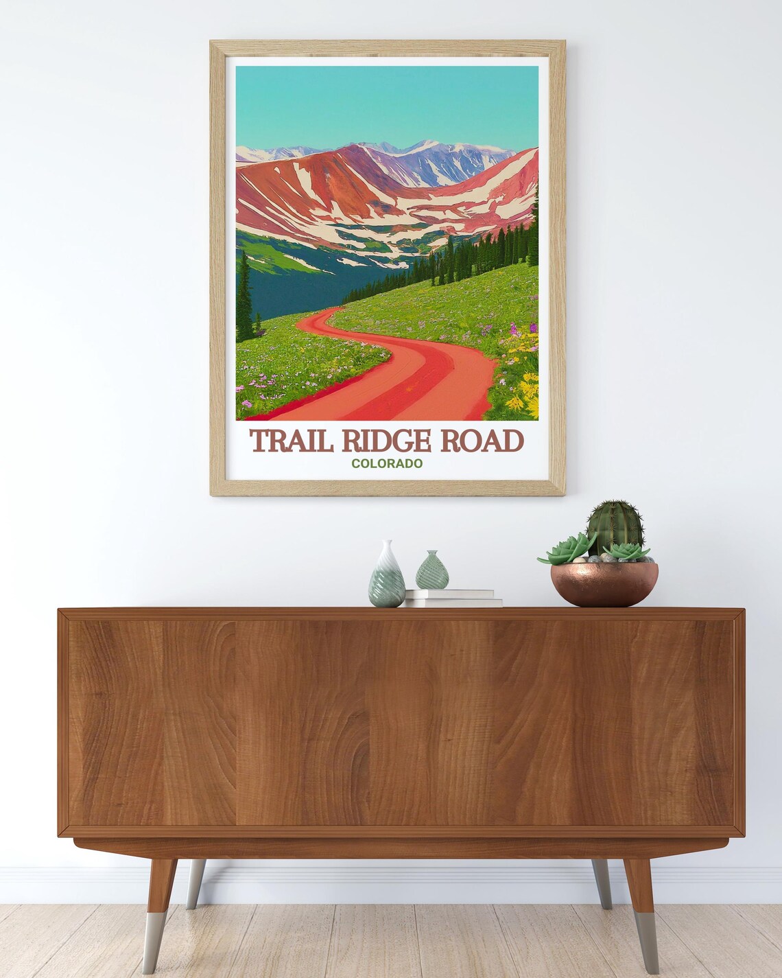 Trail Ridge Road Colorado Wildflower Meadow Road Travel Poster - Image 2