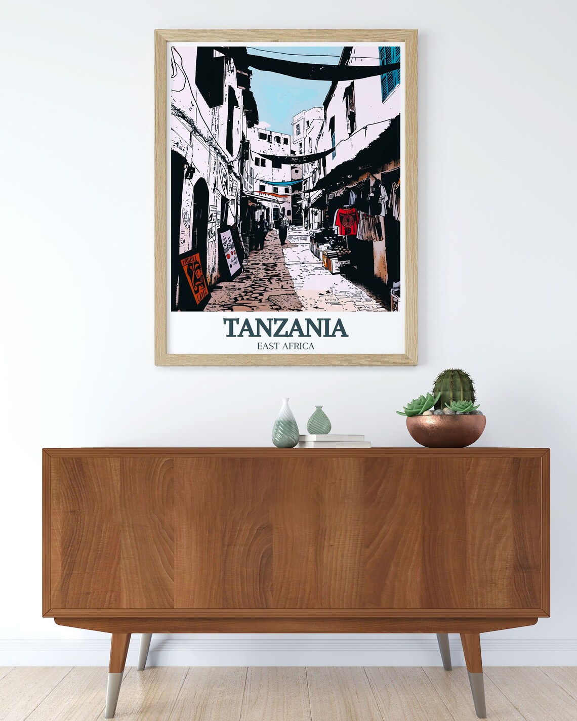 Stone Town Tanzania Old Town Market Street Scene Travel Poster - Image 3