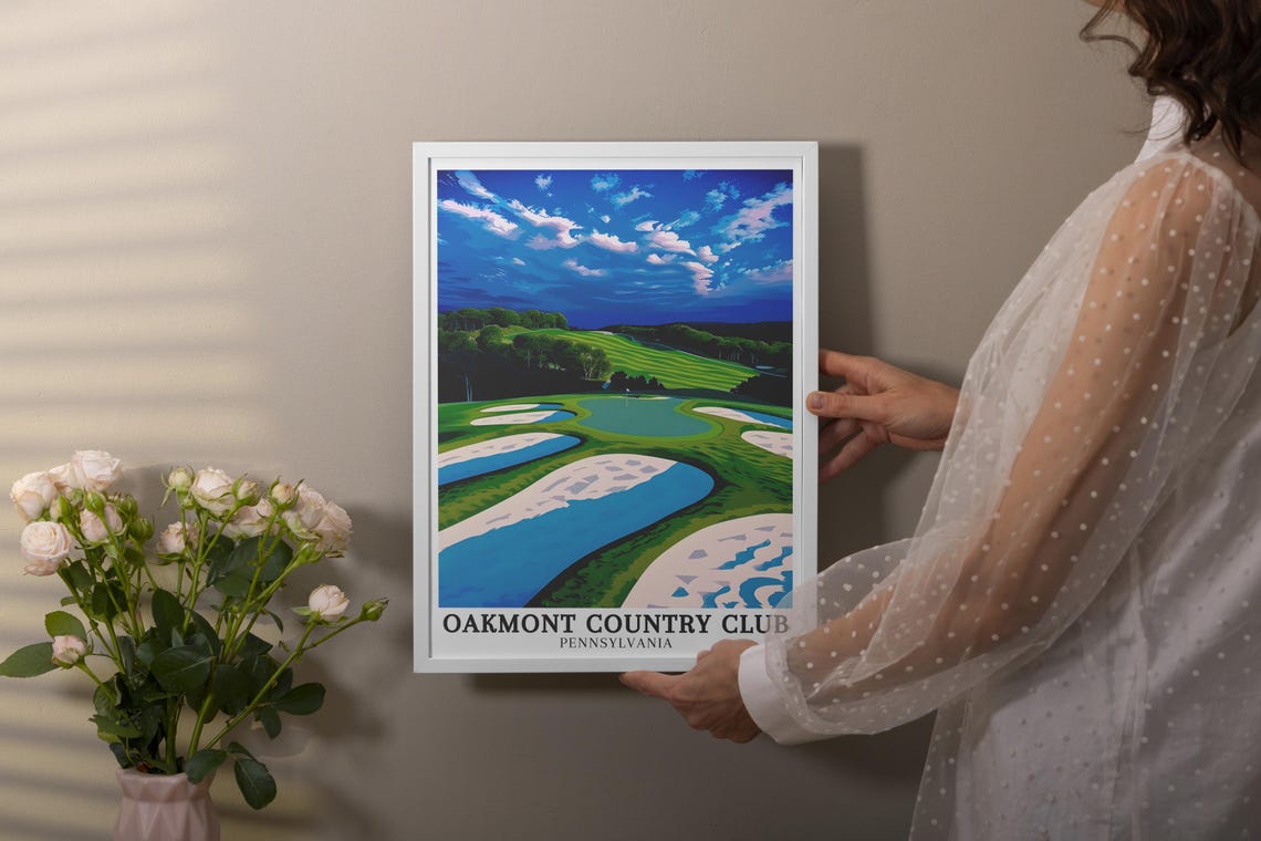 Oakmont Country Club Travel Print Church Pew Bunker Art Print Par3 Hole Poster Print Oakmont Country Club Artwork Pennsylvania Art - Image 2