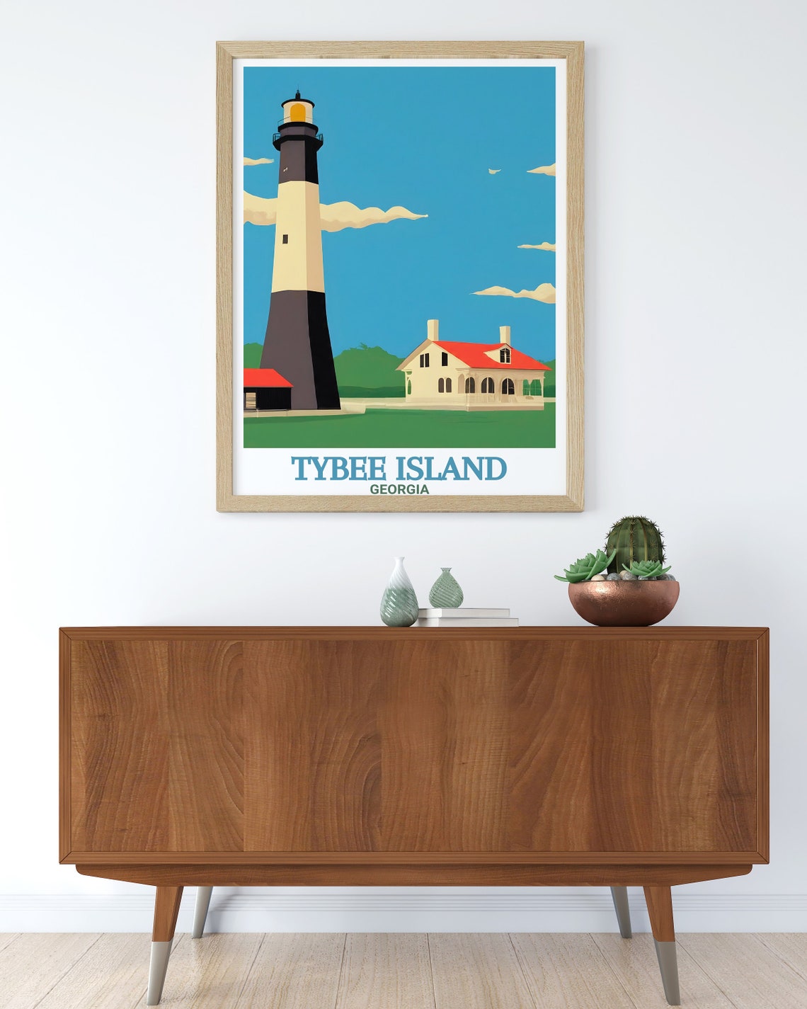 Tybee Island Georgia Lighthouse Light Station Historic Travel Poster - Image 3