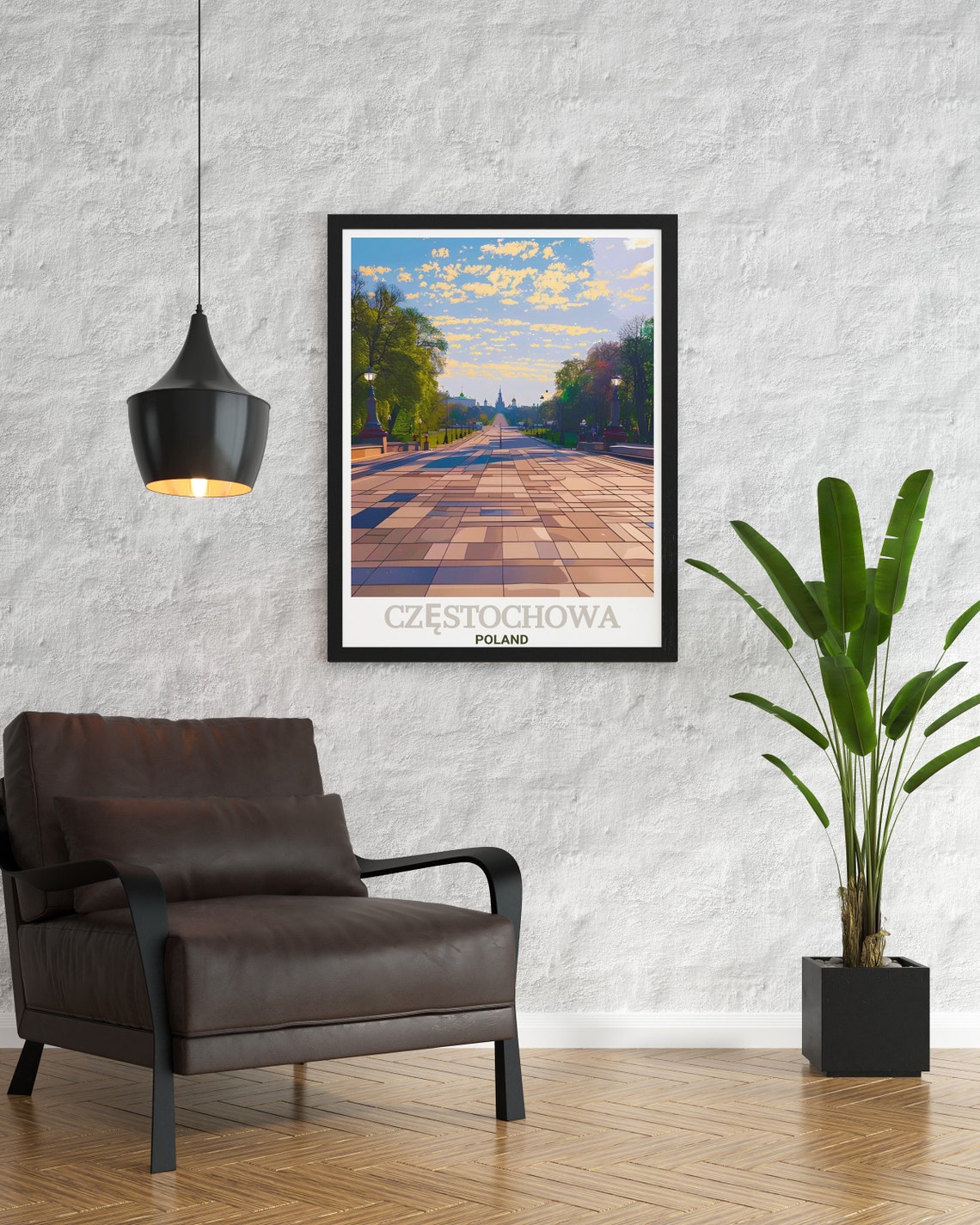 Czstochowa Travel Posters Avenue Of The Blessed Virgin Mary Travel Posters Czstochowa Art Collection Poland Scenic Prints - Image 3