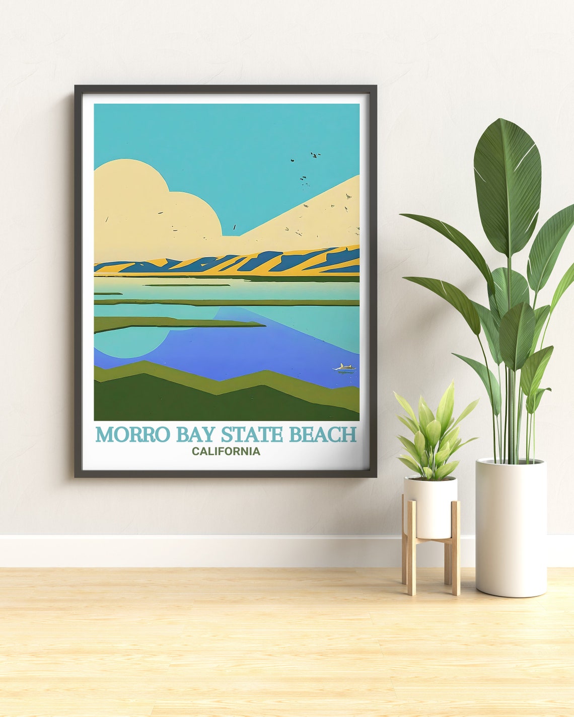 Morro Bay State Beach California Sunset Estuary Scene Poster - Image 3