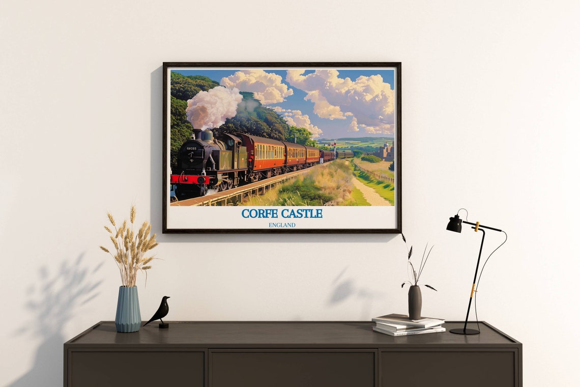 Corfe Castle Swanage Steam Railway Heritage Train Poster England - Image 4
