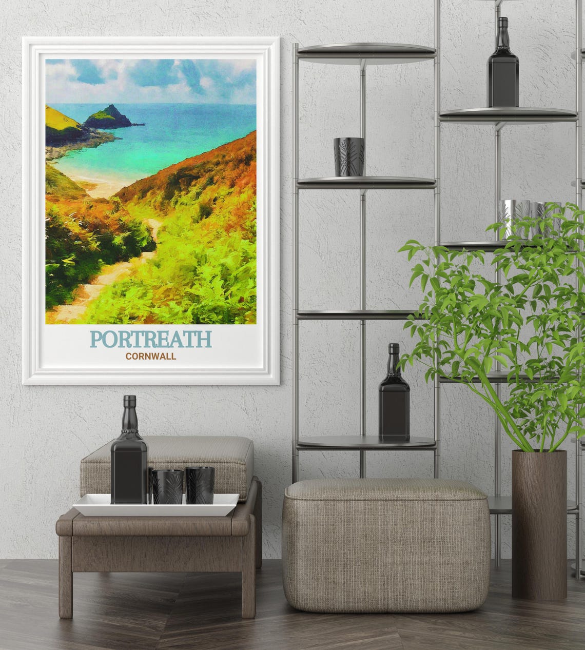 Portreath Cornwall Coastal Path Clifftop Ocean Travel Poster - Image 2