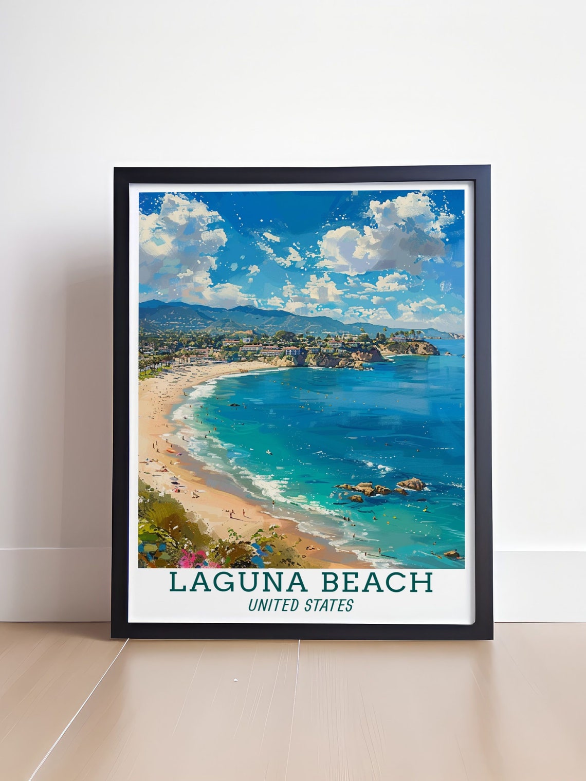 Laguna Beach United States Coastal Cove Beach Scene Travel Poster - Image 4