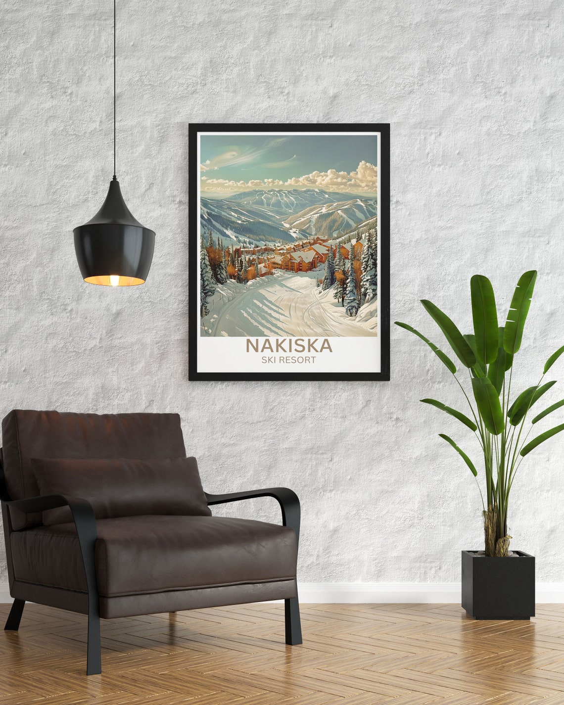 Nakiska Ski Resort Alberta Winter Sports Poster Canadian Rockies Ski Area Vintage Travel Art Alberta Ski Culture Vintage Framed Print - Image 2