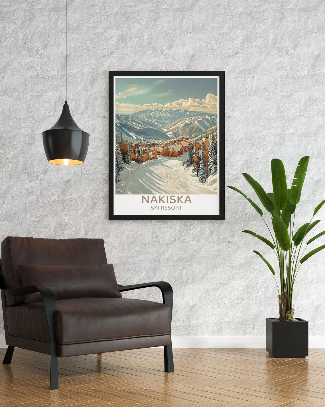 Nakiska Ski Resort Snowy Slopes Alpine Village Canadian Rockies Poster - Image 2