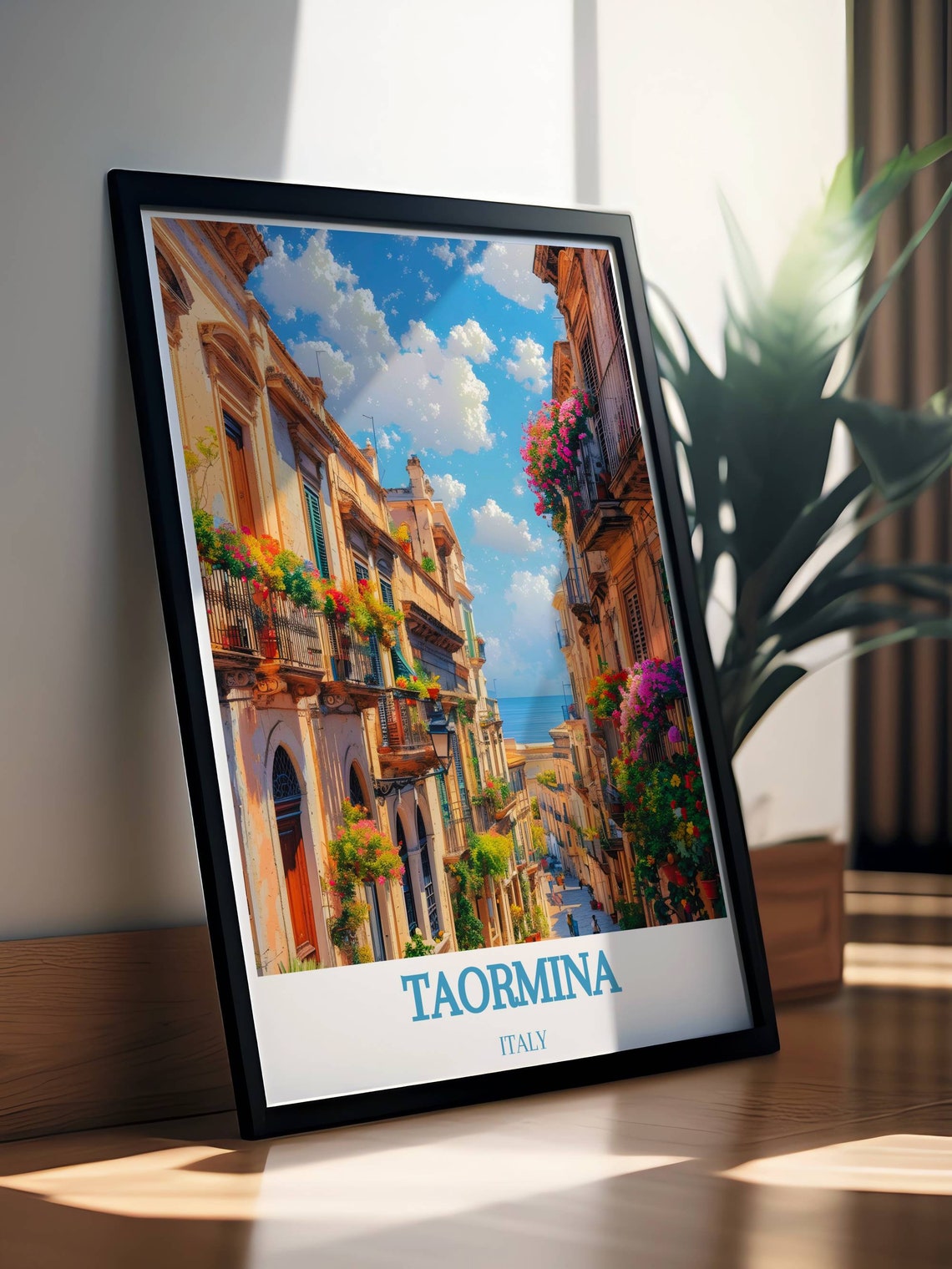 Taormina Italian Art Taormina Corso Umberto Awesome Travel Posters And Prints Perfect Gifts From The Heart Of Italy - Image 2