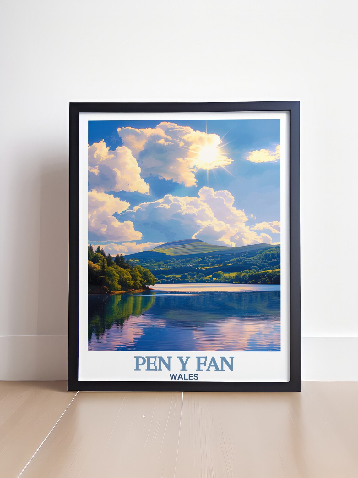Pen y Fan Wales Pontsticill Reservoir Mountain Mirror Poster - Image 4