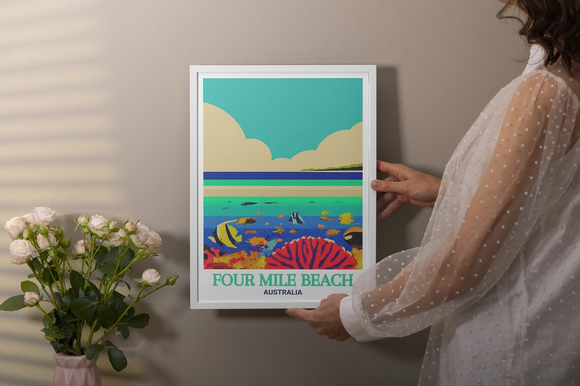 Four Mile Beach Australia Underwater Coral Reef Scene Travel Poster - Image 2