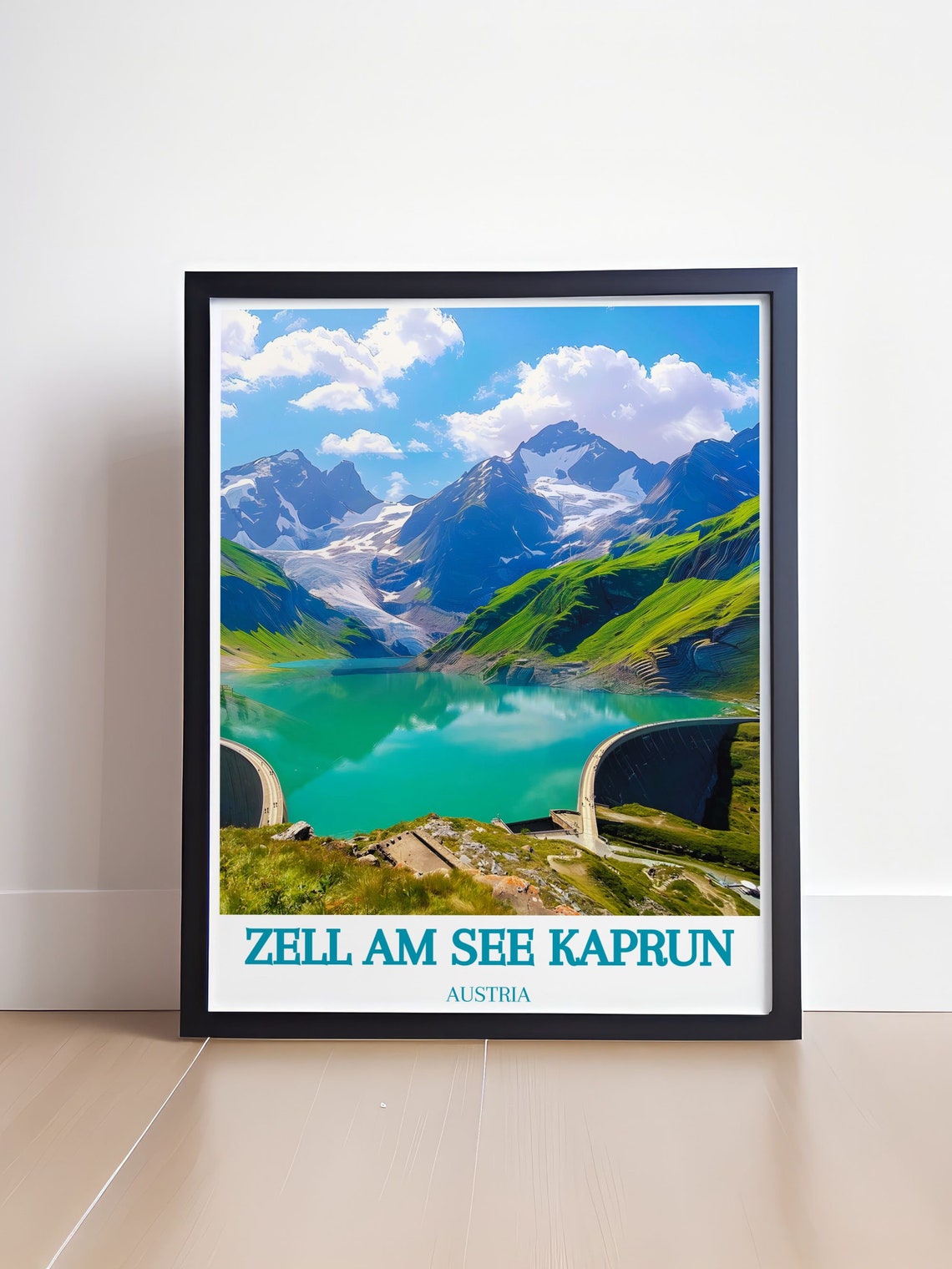 Zell Am See Kaprun Turquoise Alpine Reservoir Dam Austria Poster - Image 4
