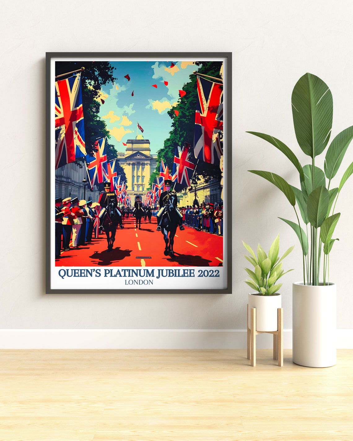 Queen's Platinum Jubilee 2022 Buckingham Palace Travel Poster - Image 2