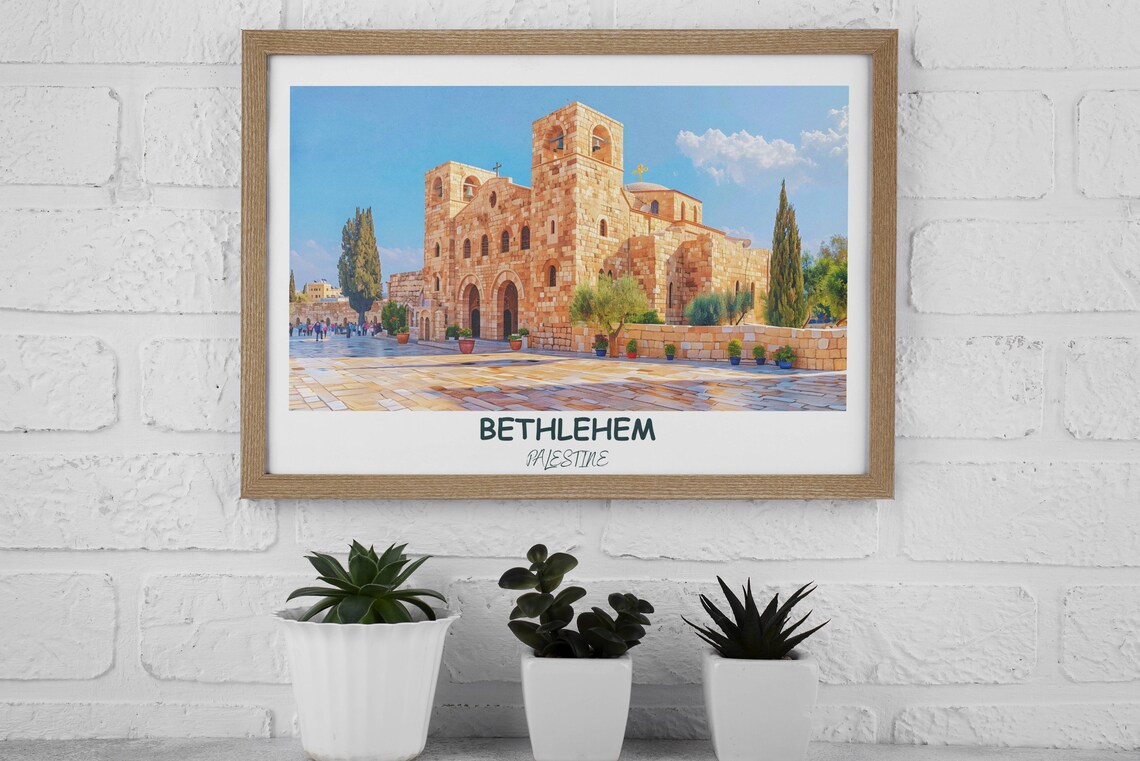 Bethlehem Church of the Nativity Courtyard Palestine Travel Poster - Image 2