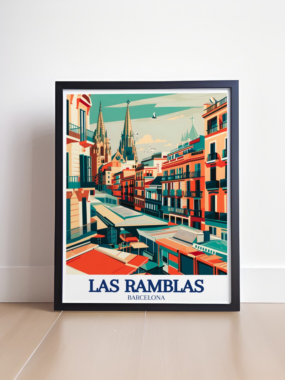 Las Ramblas Travel Poster, La Boqueria Market Barcelona - Image 4