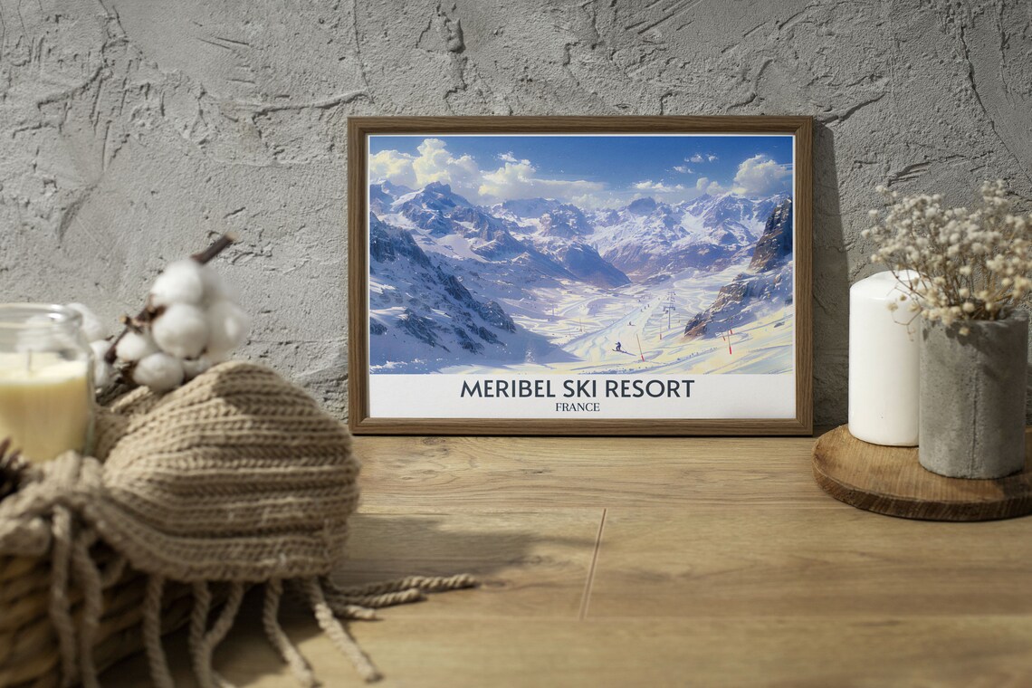 Meribel Ski Resort French Alps Panorama Slopes Chairlift Poster - Image 4