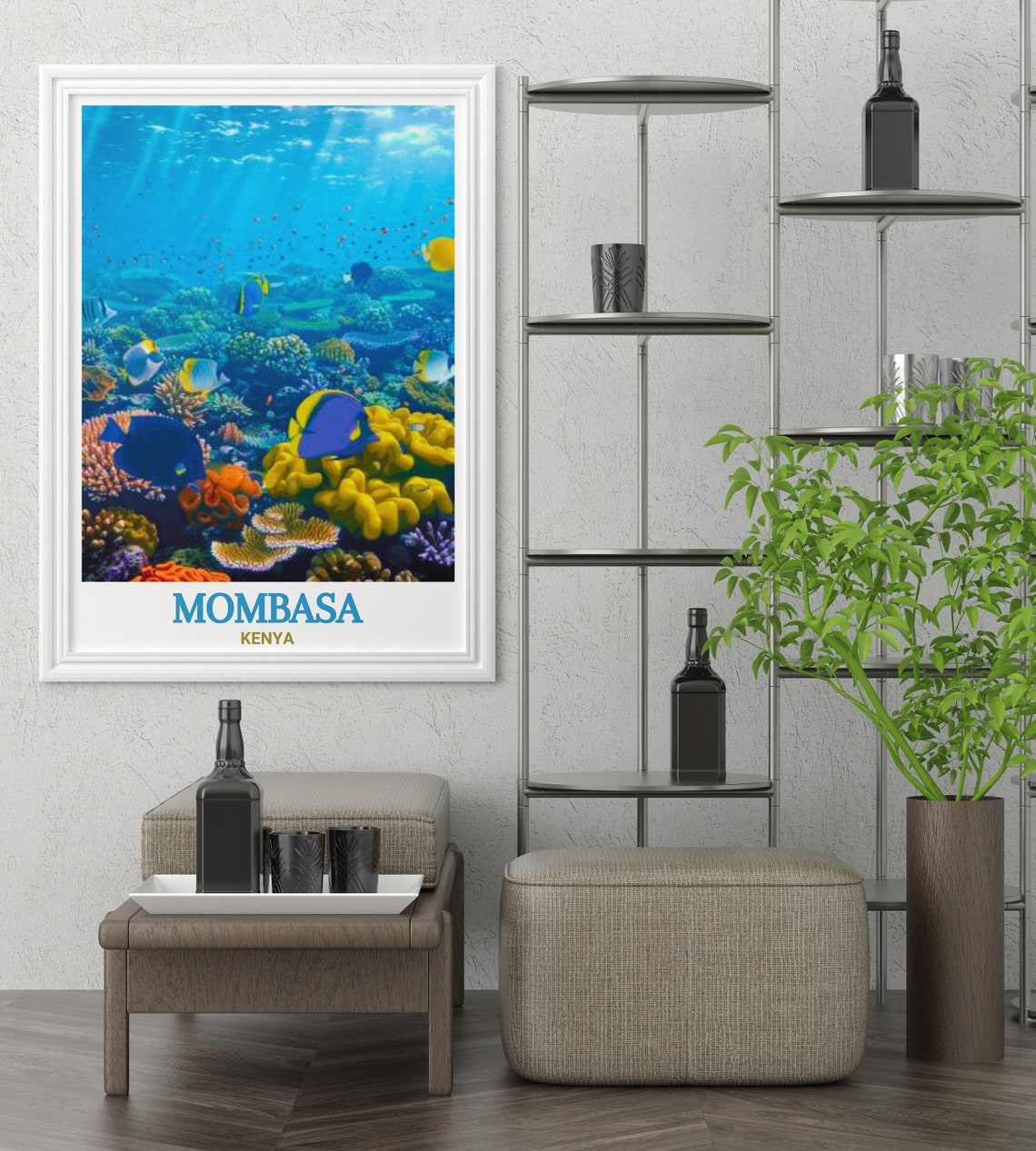 Mombasa Kenya Coral Reef Tropical Fish Dive Adventure Travel Poster - Image 3