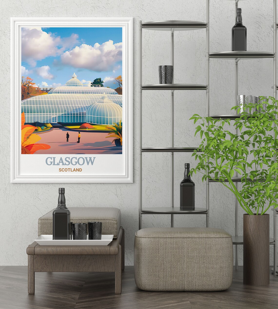 Glasgow Botanic Gardens Glasshouse Victorian Palm House Travel Poster - Image 2