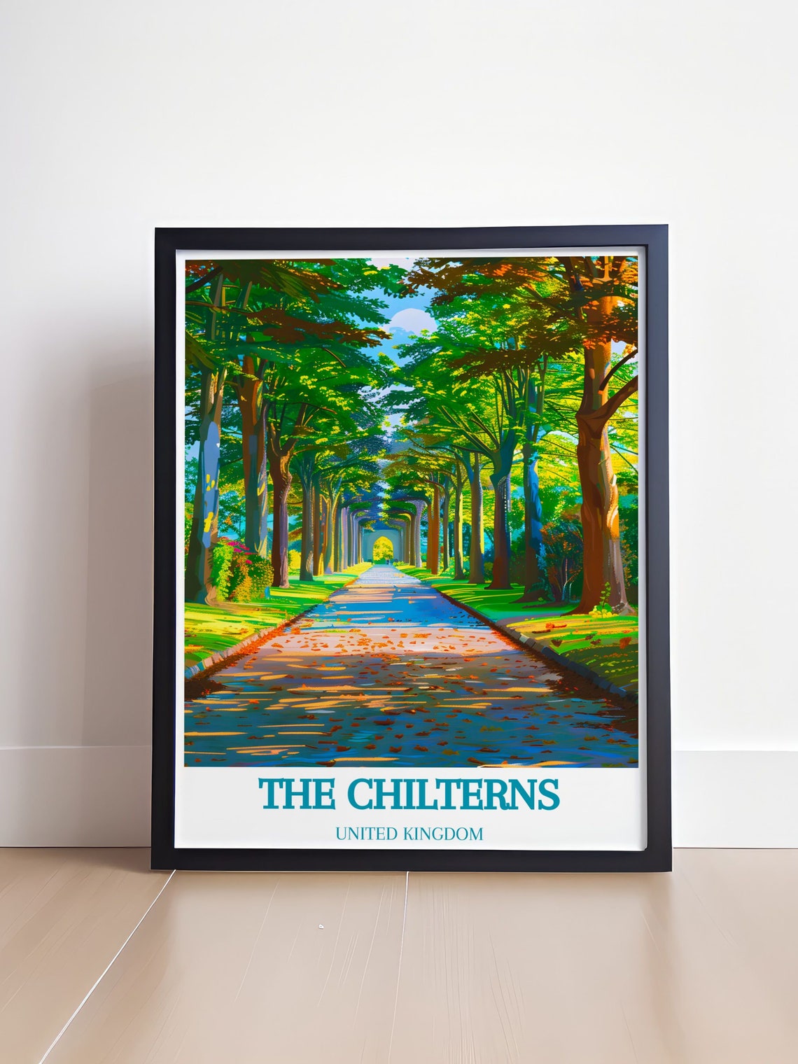 The Chilterns England Sunlit Tree Lined Country Lane Path Poster - Image 4