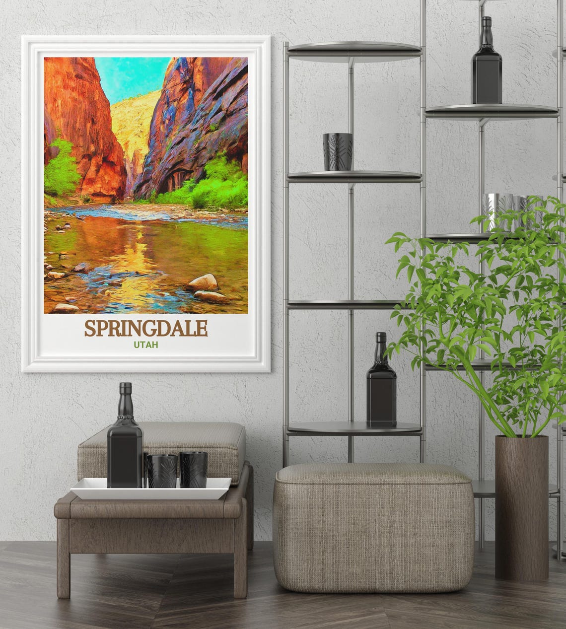 Springdale Utah The Narrows Canyon River Gorge Scenes Poster - Image 3
