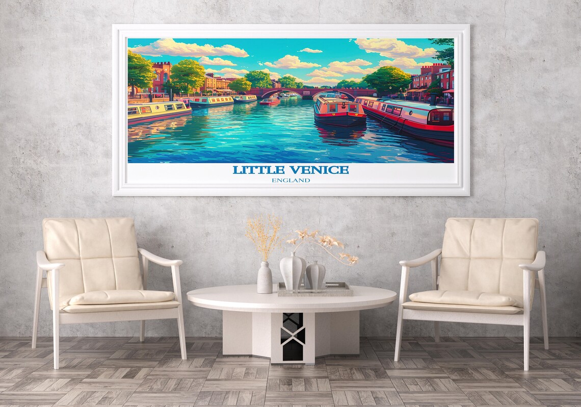 Little Venice Canal Narrowboats Regents Canal London Travel Poster - Image 3
