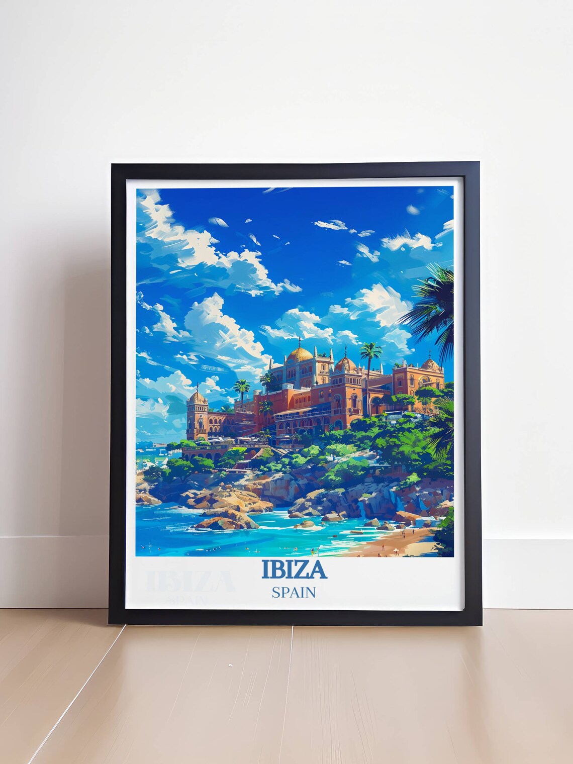 Ibiza Spain Cliffside Coastal Resort Turquoise Bay Travel Poster - Image 4