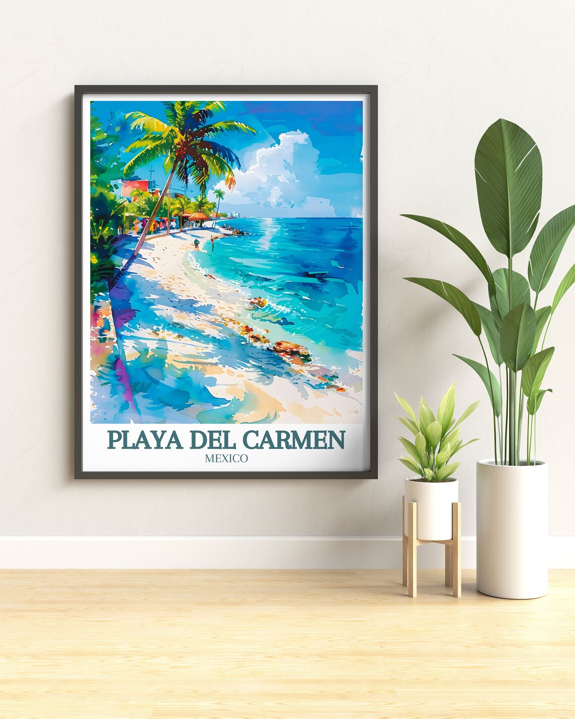 Playa del Carmen Mexico Palm Beach Caribbean Sea Turquoise Travel Poster - Image 3