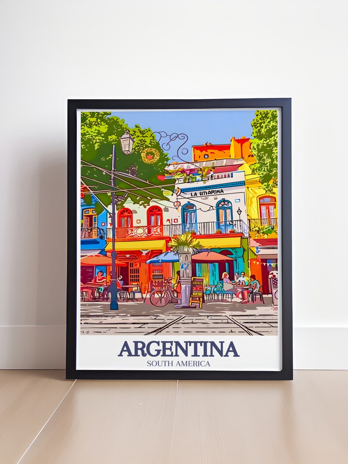 Buenos Aires La Boca Colorful Street Cafes District Poster Art - Image 4