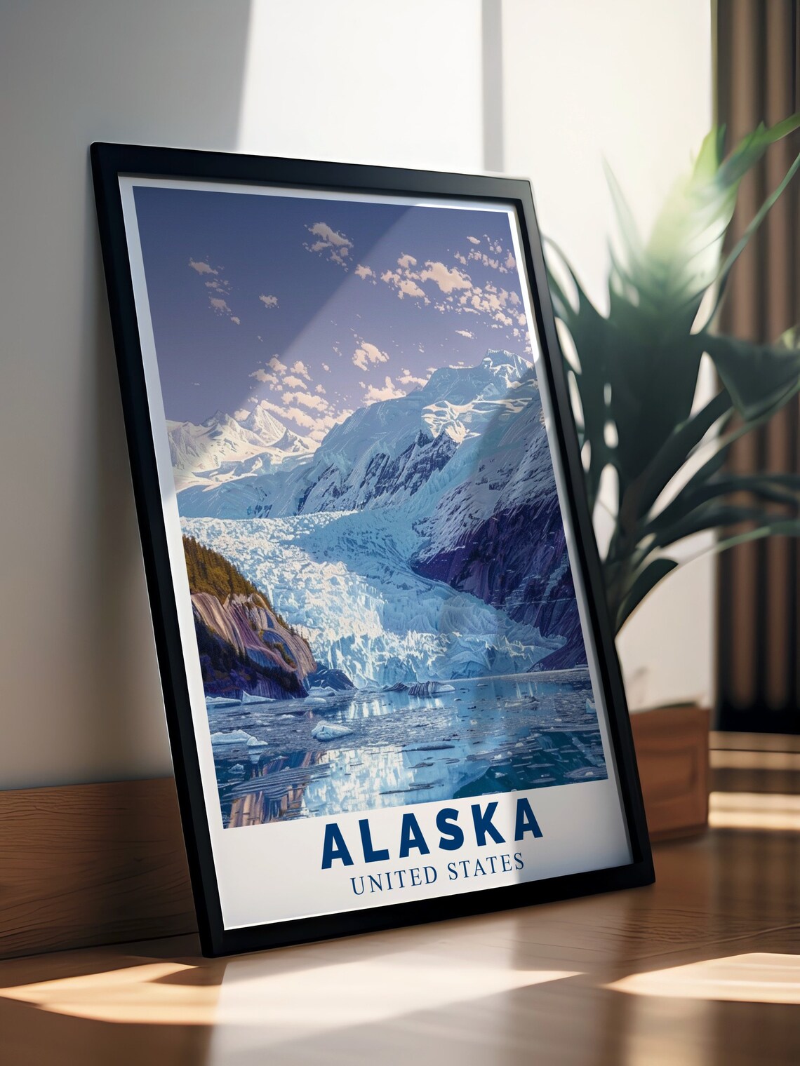 Alaska Mendenhall Glacier Ice Lake Scenic Nature Travel Poster - Image 3