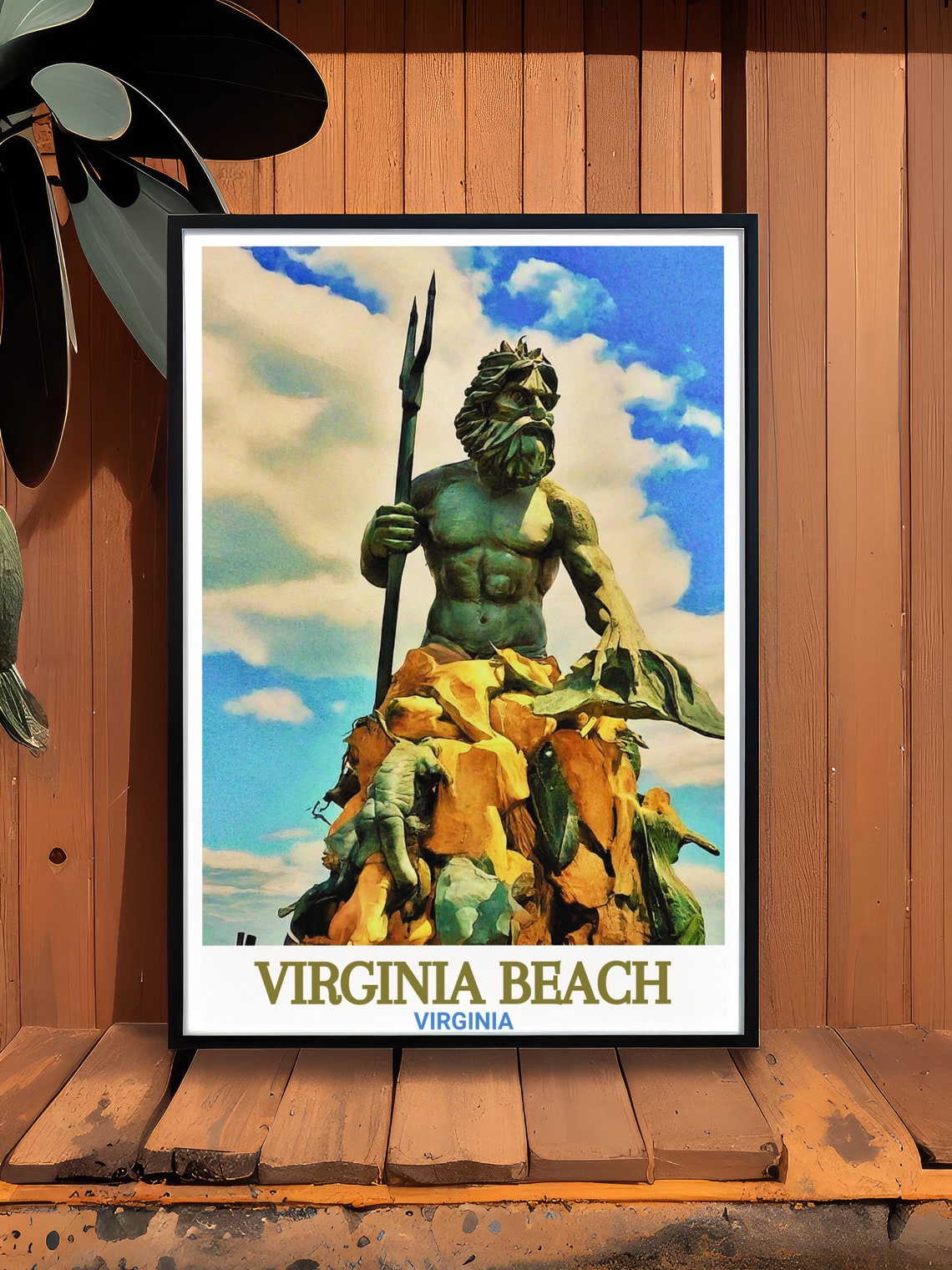 Virginia Beach King Neptune Bronze Statue Trident Ocean Poster - Image 3