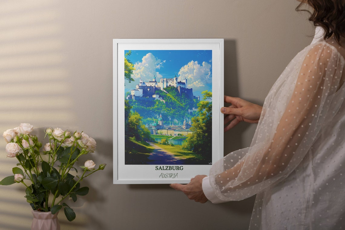 Salzburg Print Salzburg Home Dcor Hohensalzburg Fortress Salzburg Wall Art For Travel Enthusiast Salzburg Austria Poster - Image 4