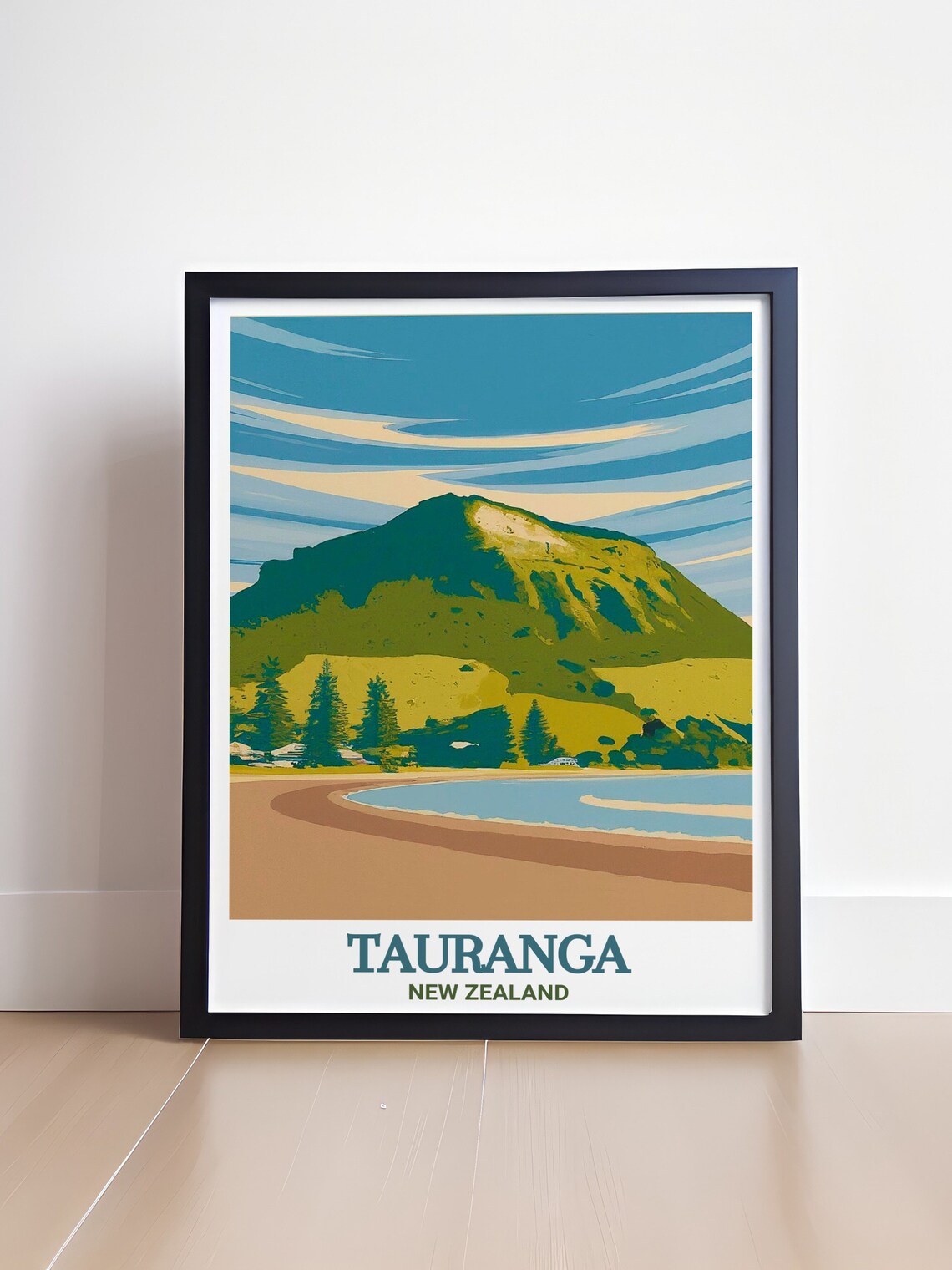 Tauranga New Zealand Mount Maunganui Beach Vintage Retro Travel Poster - Image 4