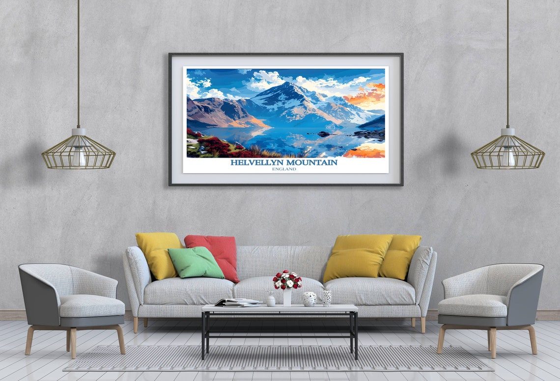 Helvellyn Mountain England Red Tarn Reflection Peak View Poster - Image 4