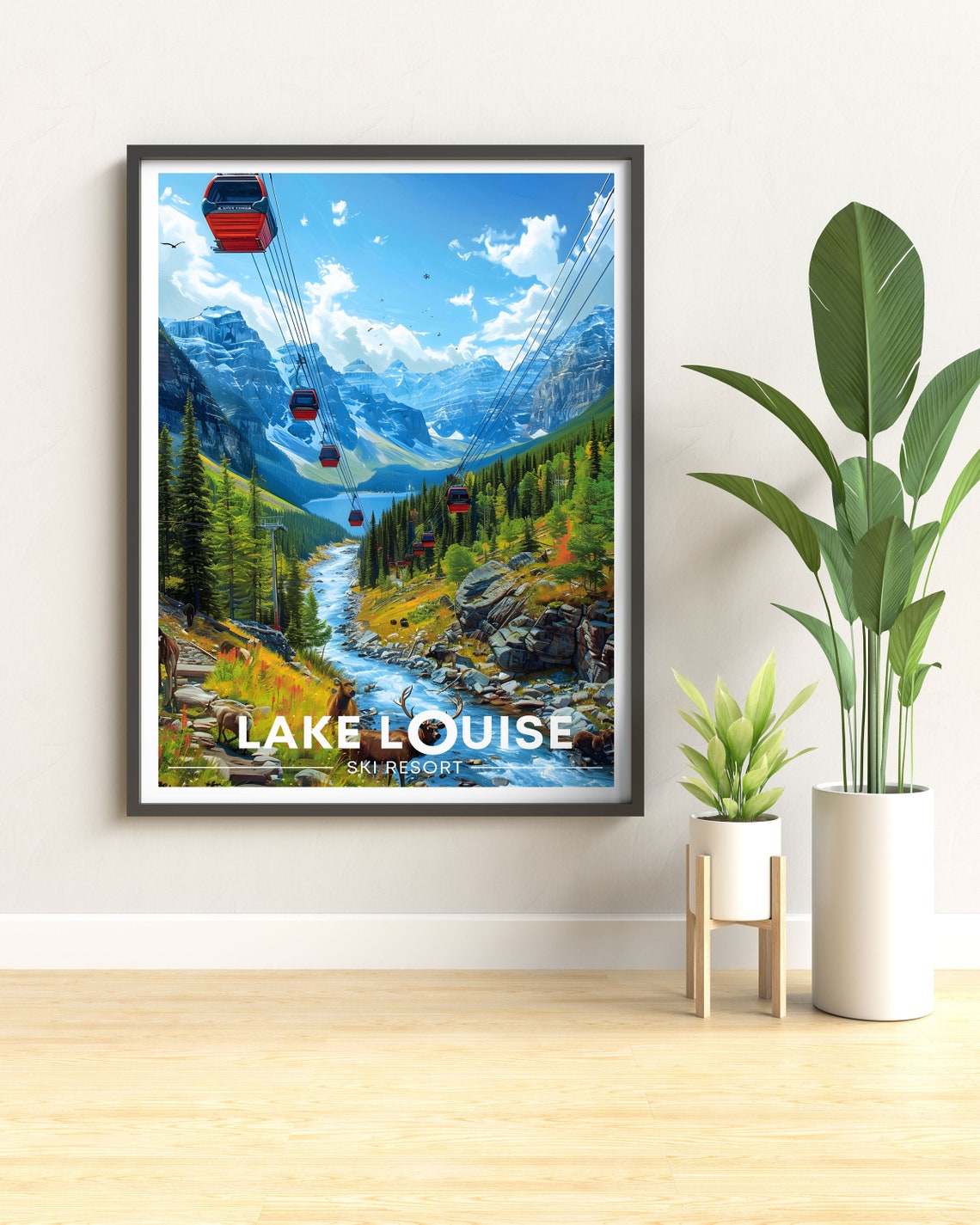 Lake Louise Ski Resort Print Lake Louise Gondola Travel Print National Park Art Of Lake Louise - Image 3