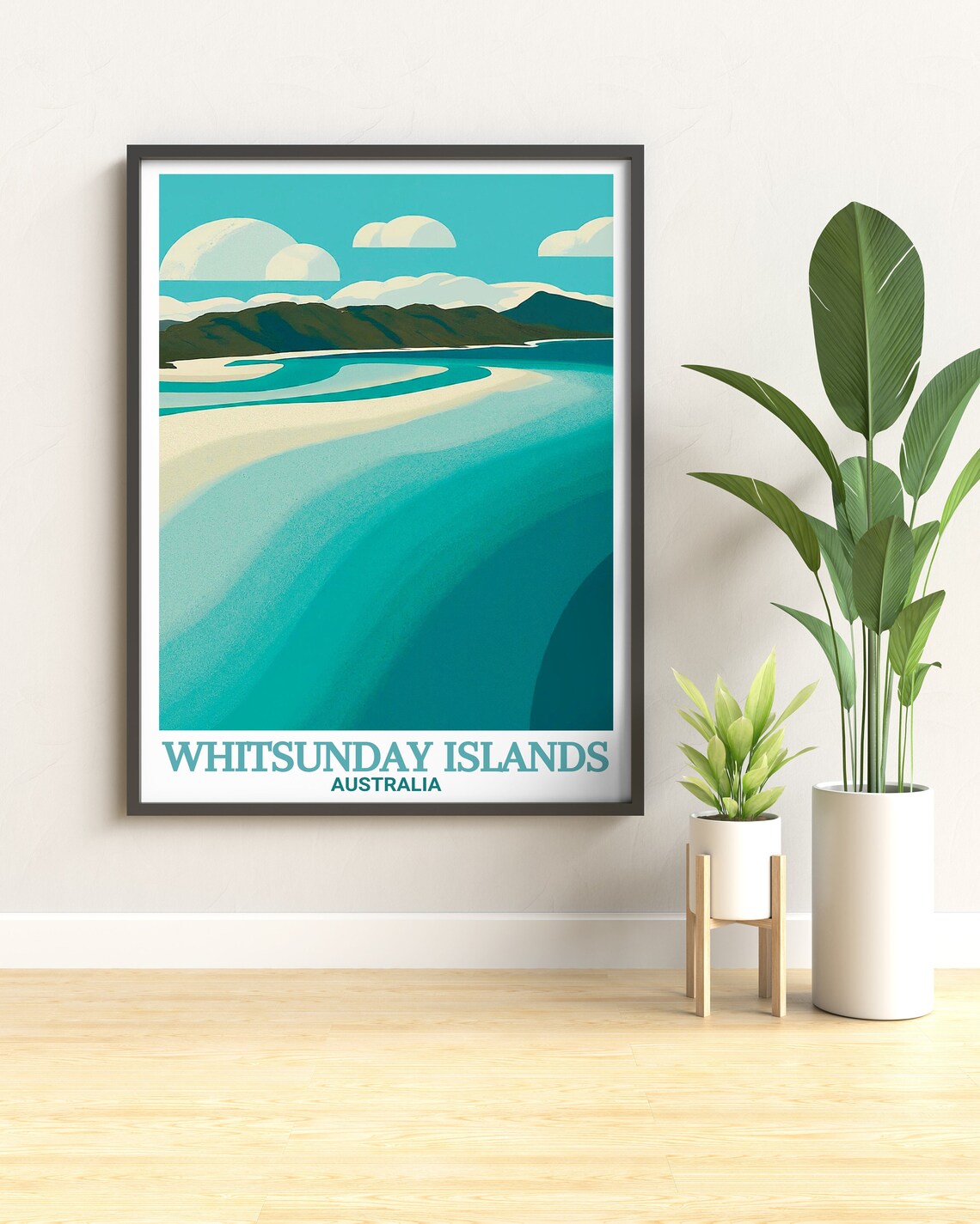 Whitsunday Islands Australia Hill Inlet Swirling Sand Travel Poster - Image 2