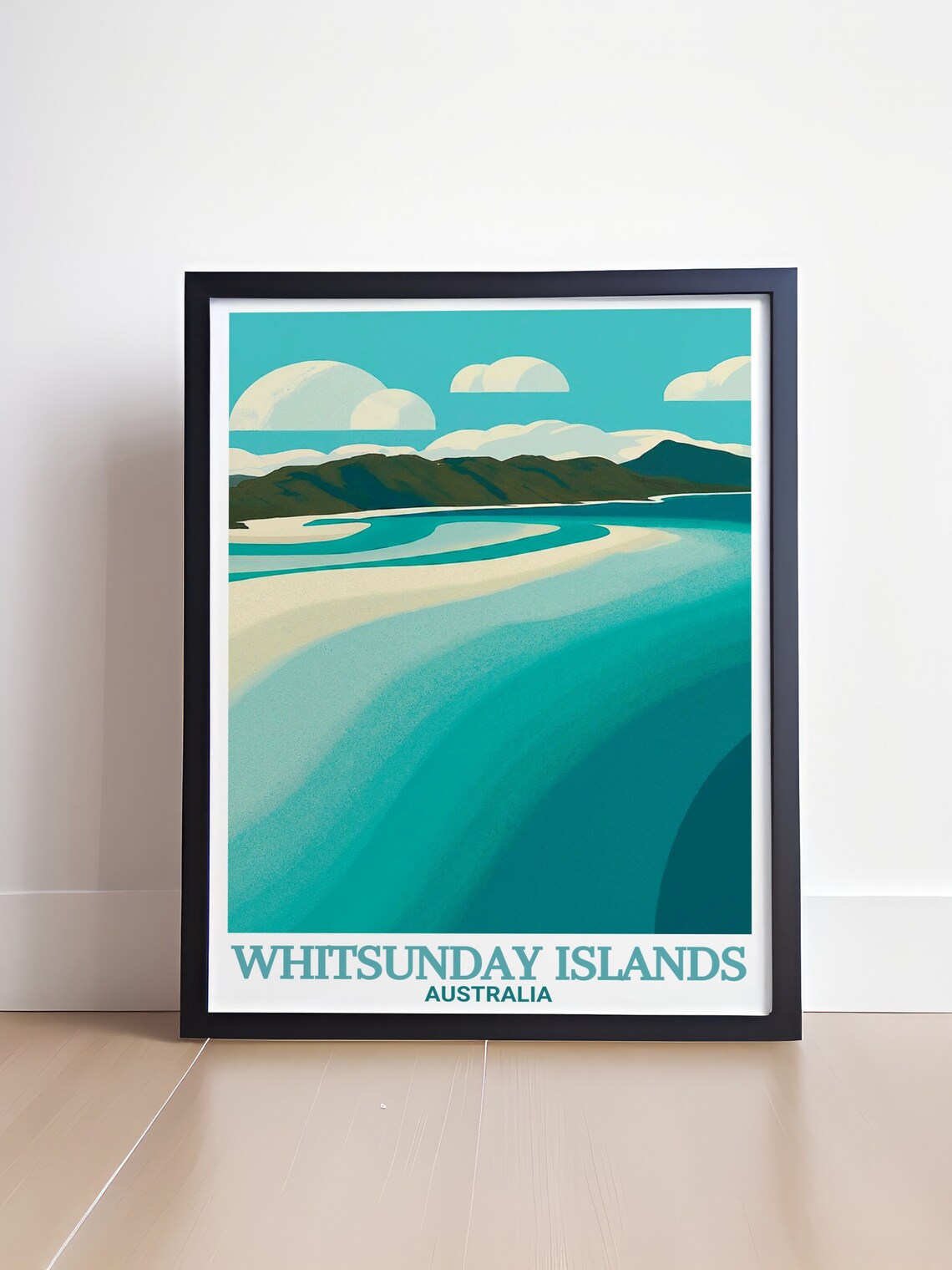 Whitsunday Islands Australia Hill Inlet Swirling Sand Travel Poster - Image 4