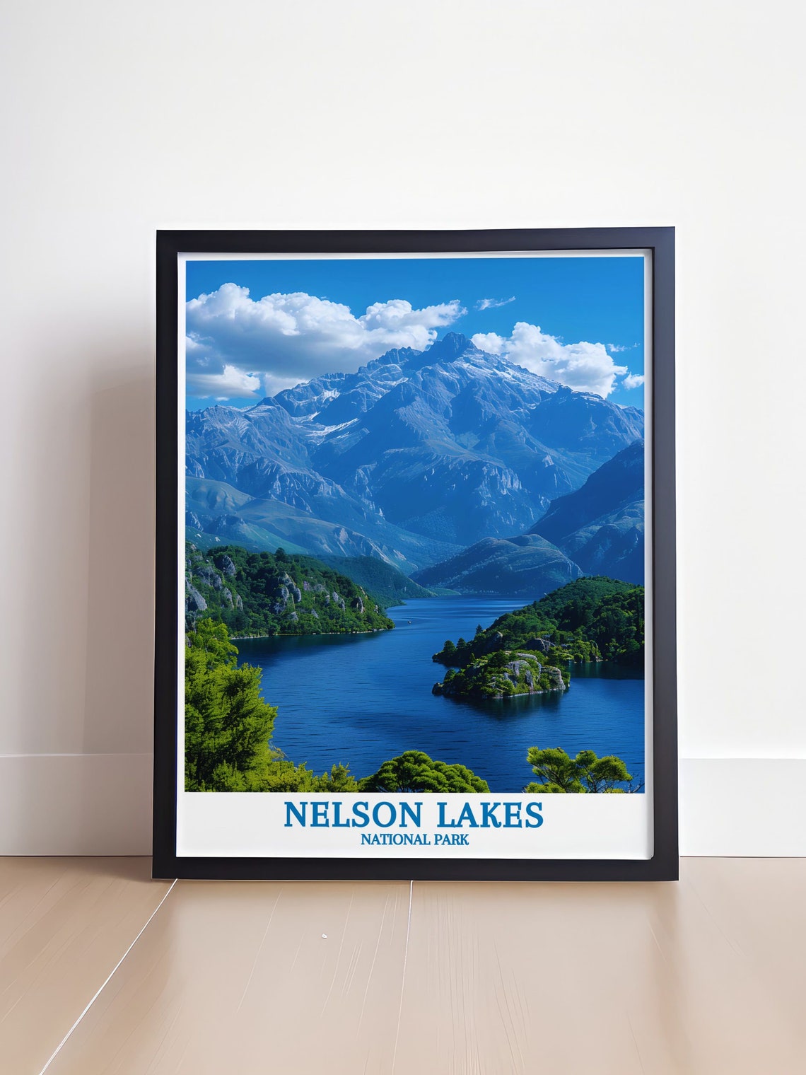 Nelson Lakes National Park Sapphire Lake Among Forest Peaks Poster - Image 4