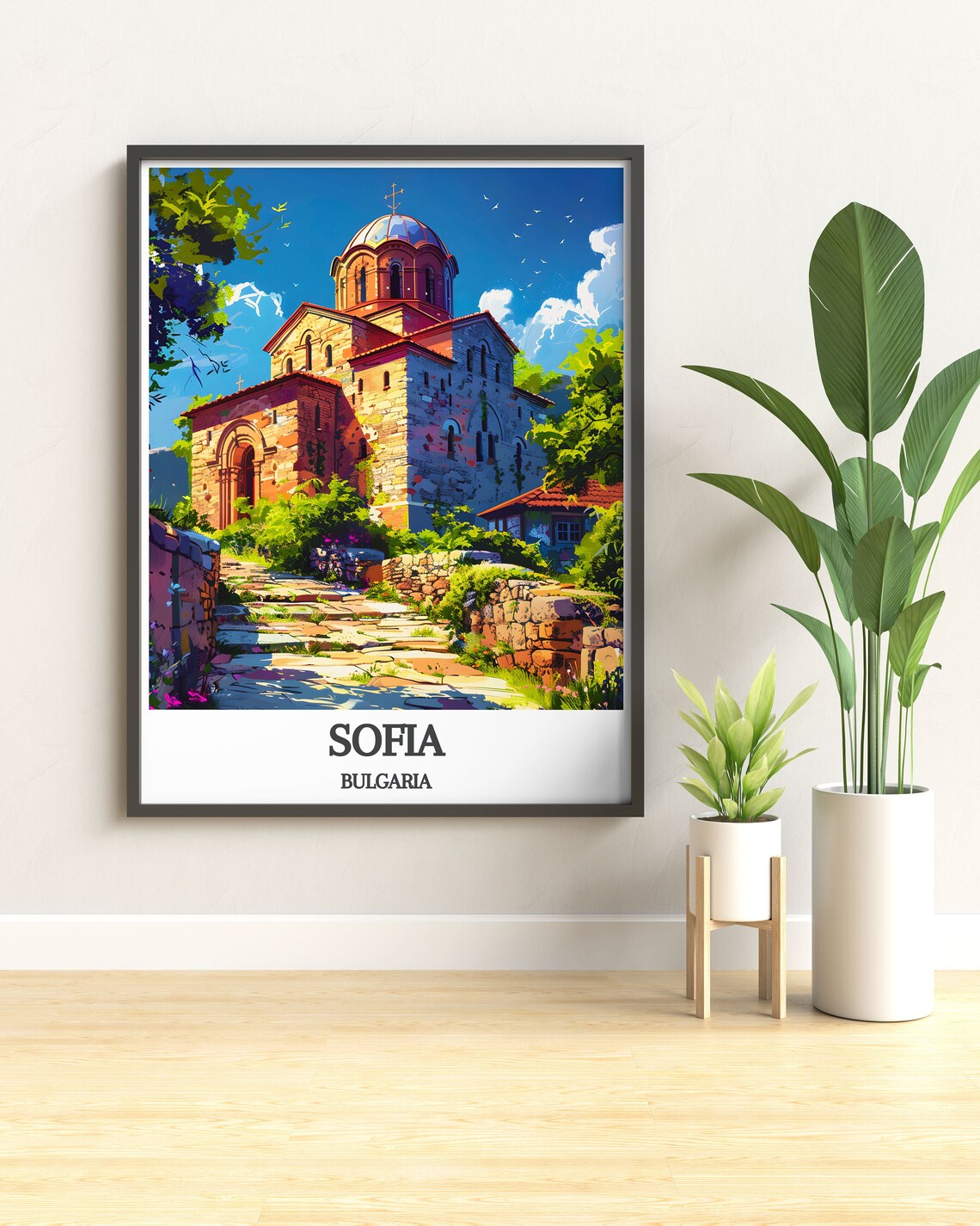 Sofia Bulgaria Historic Stone Dome Church Poster Balkan Travel Art - Image 3