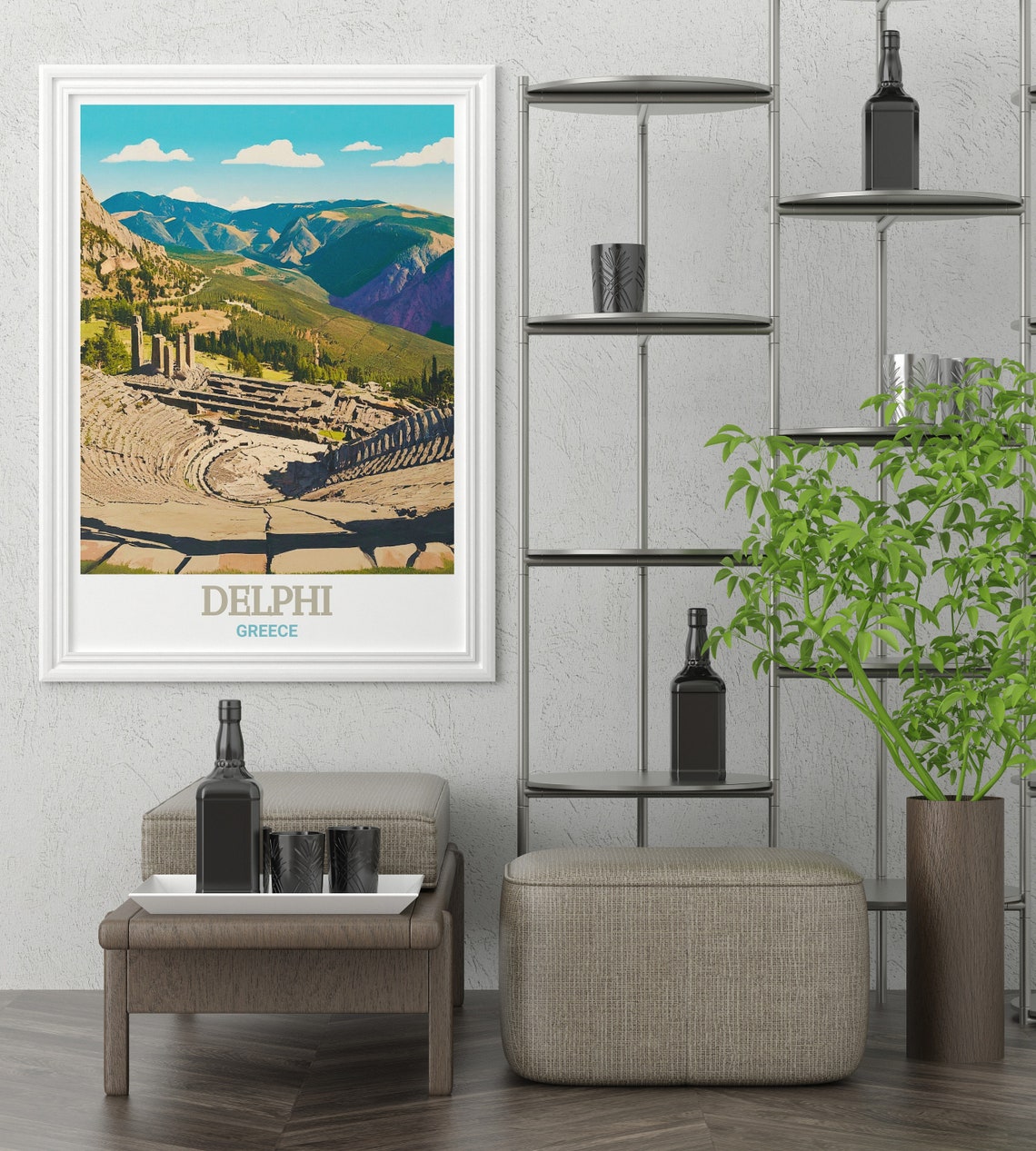 Ancient Theatre Of Delphi Overlooking Greek Mountains Travel Poster - Image 3