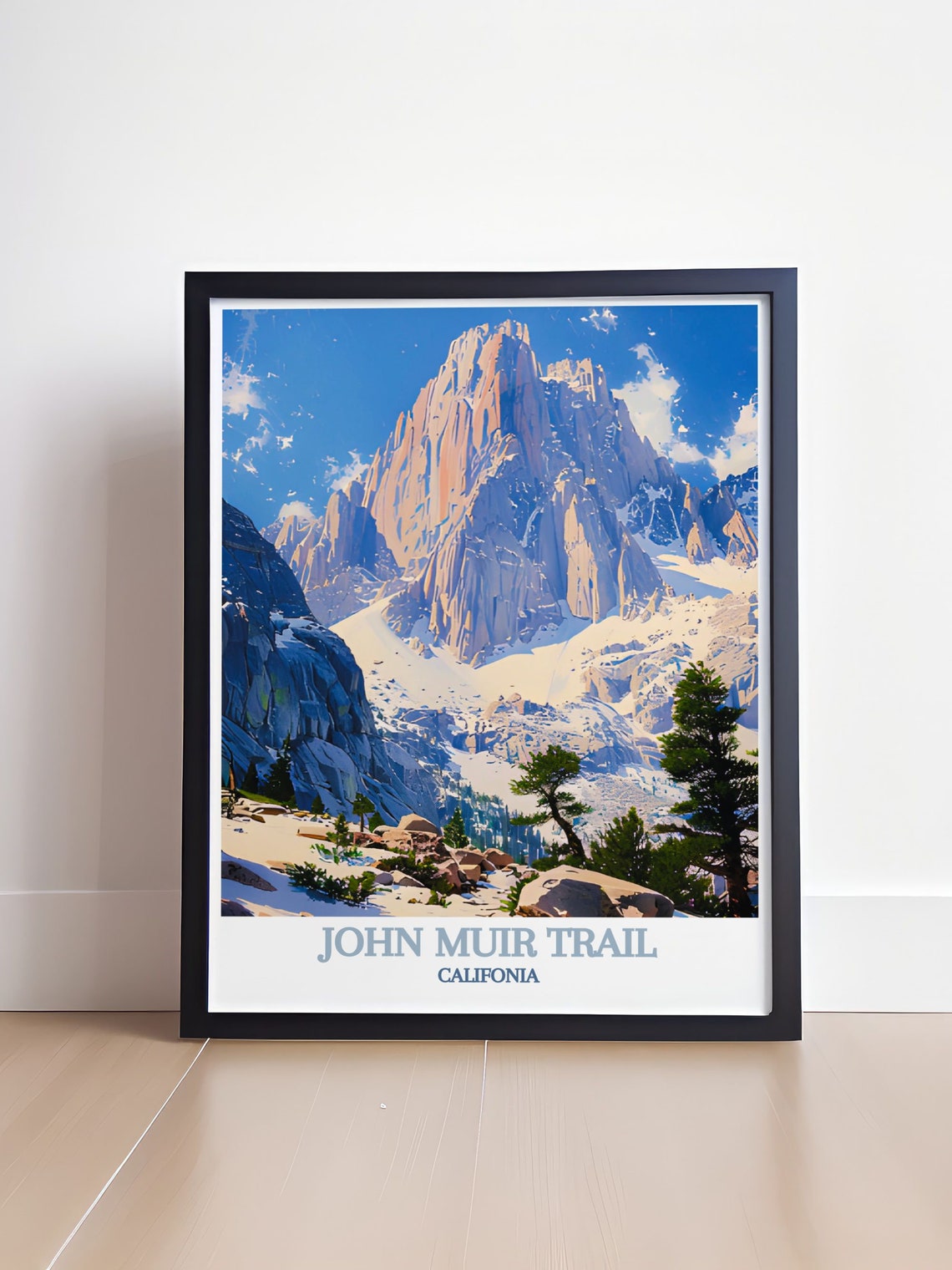 Snowcapped Sierra Peak John Muir Trail California Travel Poster - Image 4