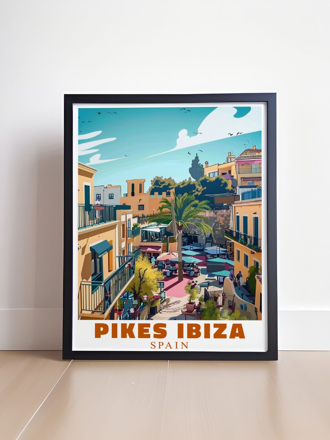 Pikes Ibiza Courtyard Terraces in Bright Mediterranean Day Poster - Image 4