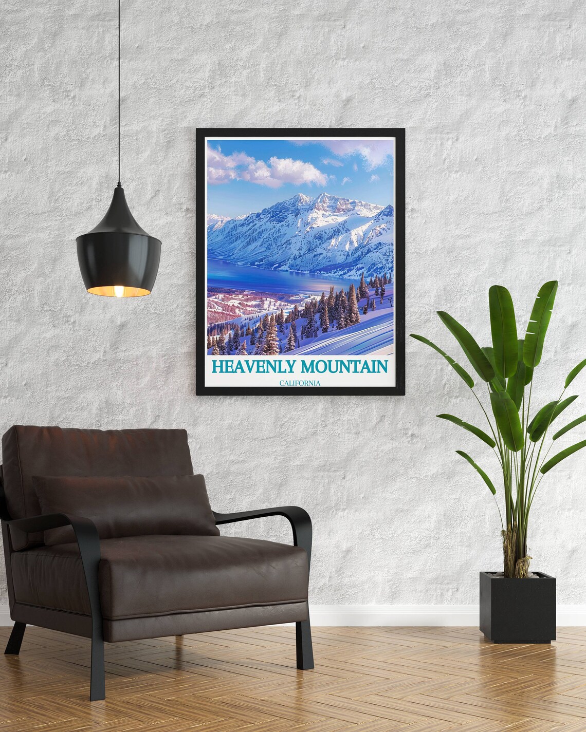 Heavenly Mountain California Snow Ski Peaks Lake Tahoe Poster - Image 2