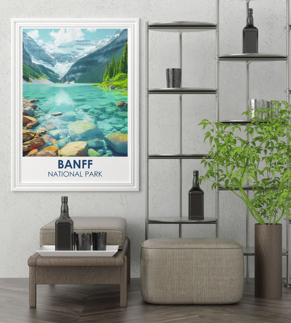 Banff National Park Lake Louise Turquoise Rocky Shores Scenic Poster - Image 3