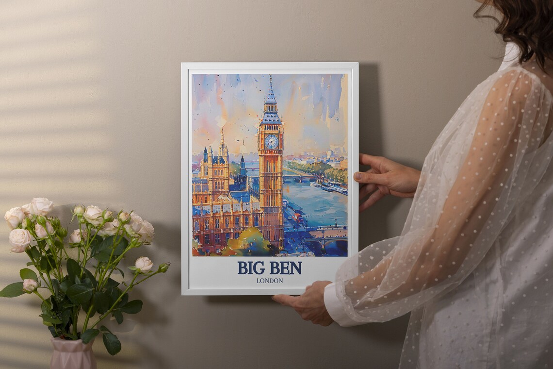 Big Ben London Golden Morning Parliament Thames River Poster - Image 3