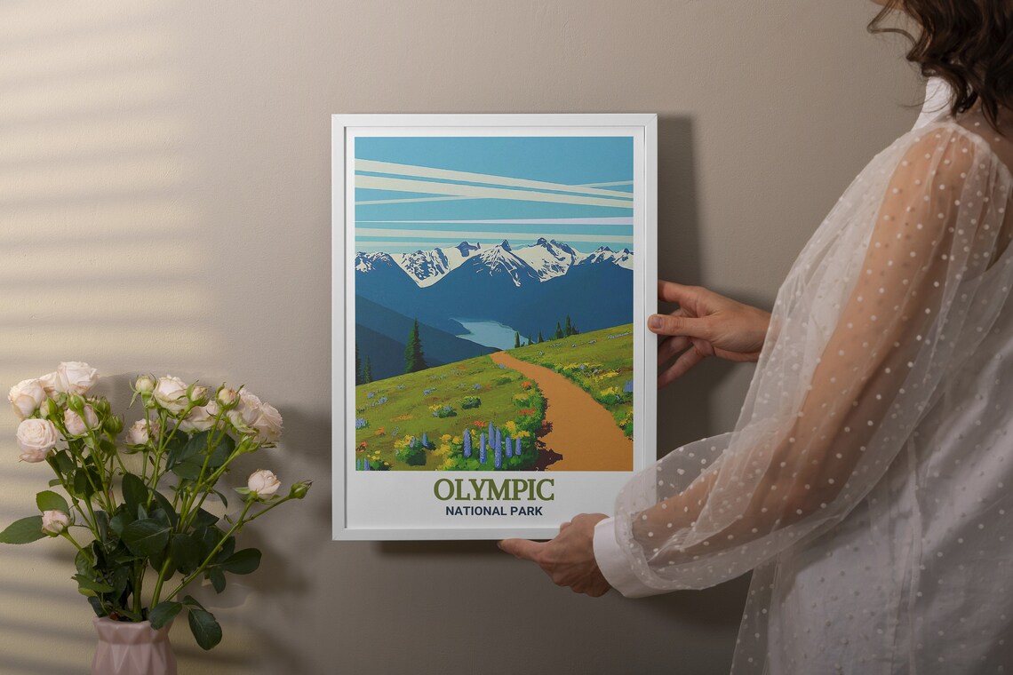 Olympic National Park Hurricane Ridge Wildflower Trail Vista Poster - Image 2