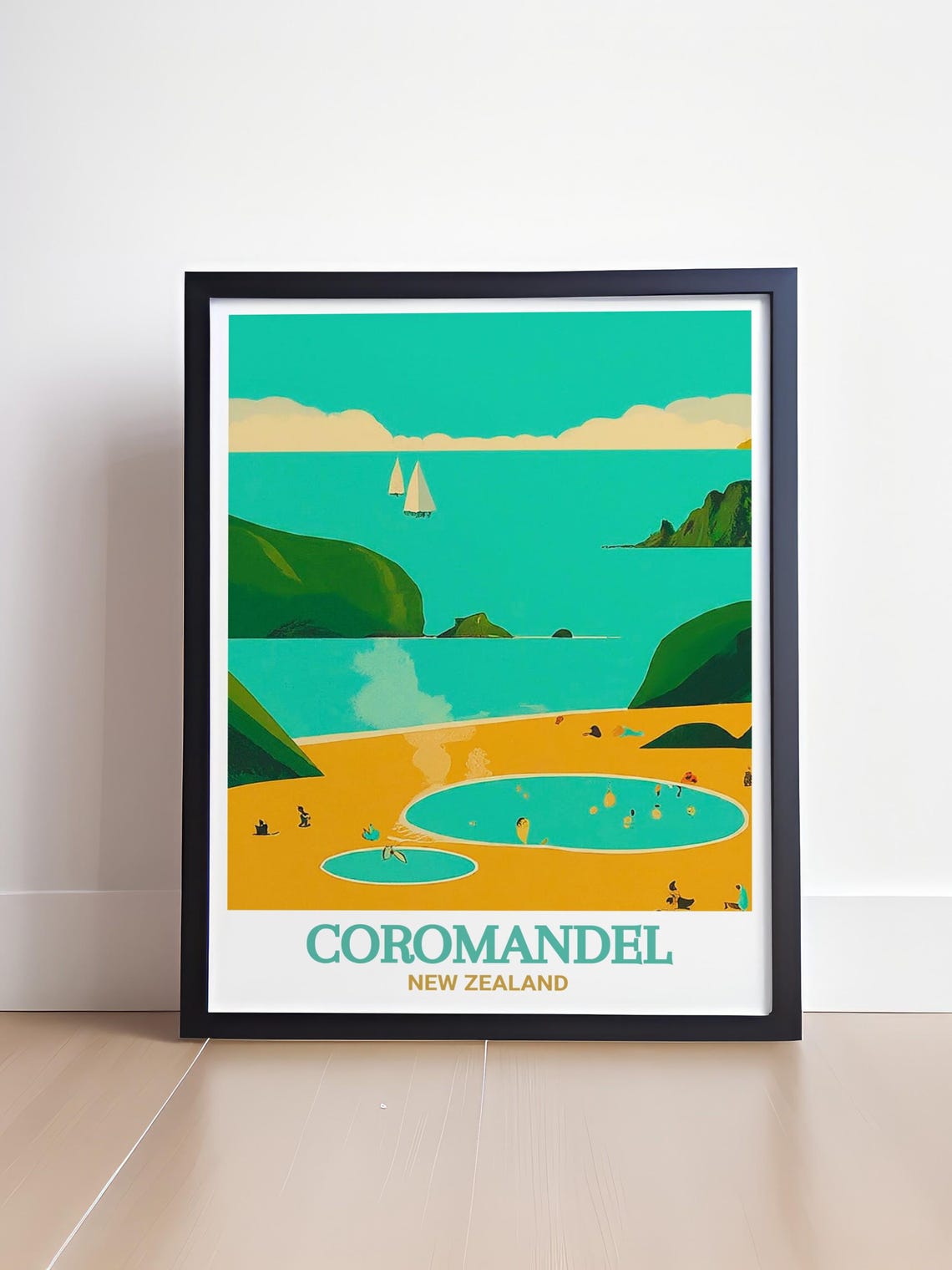 Coromandel New Zealand Hot Water Beach Steaming Natural Pools Poster - Image 4
