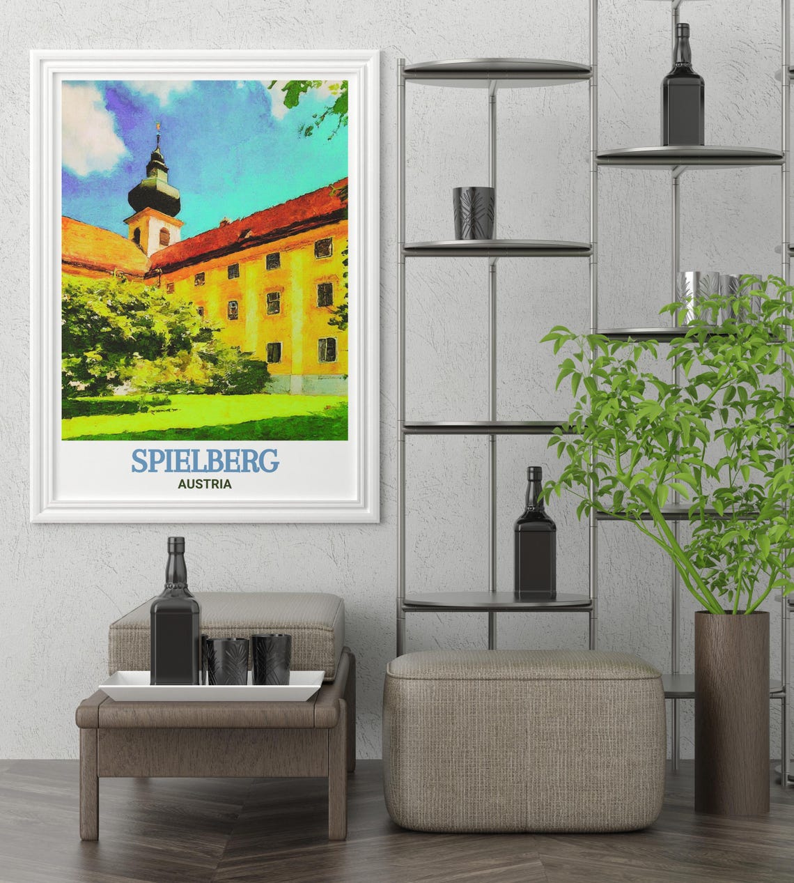 Spielberg Austria Seckau Abbey Yellow Baroque Building Poster - Image 3