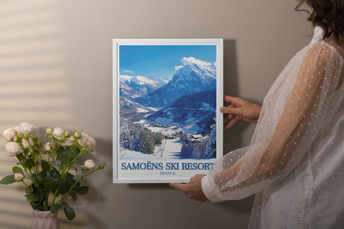 Samoens Wall Art Mont Blanc Grand Massif French Alps Decor Mont Blanc Grand Massif French Alps Art French Alps Travel Poster - Image 3