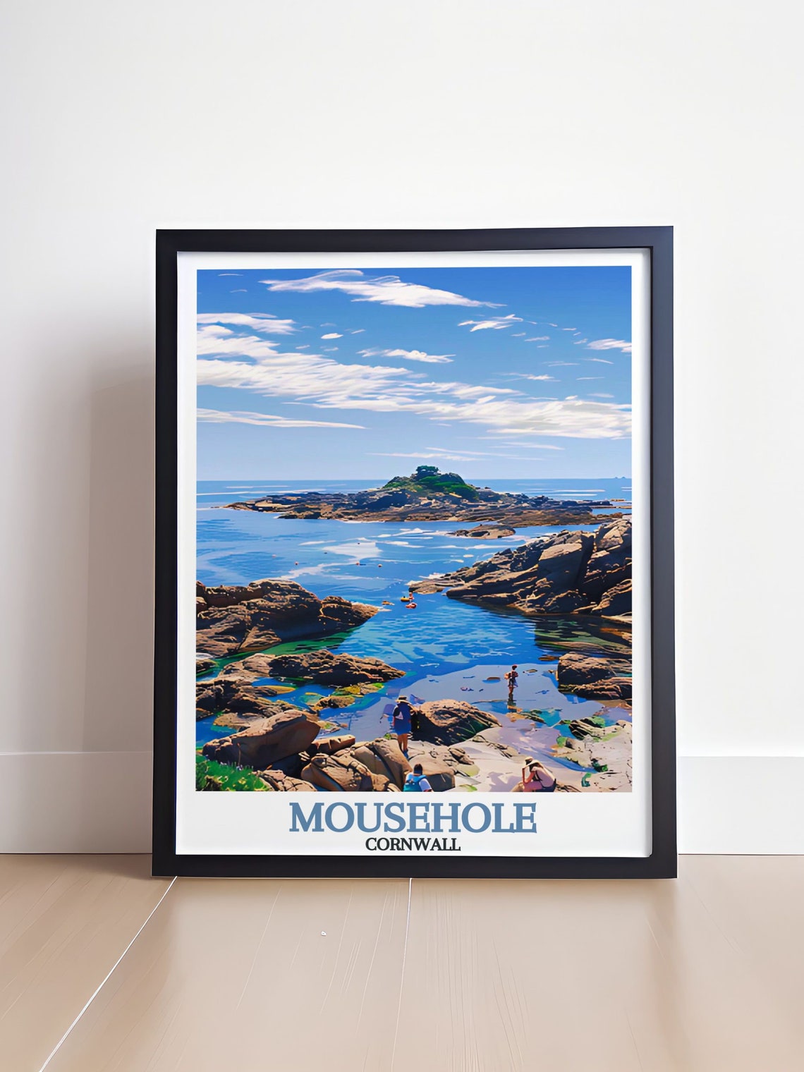 Mousehole Cornwall Rocky Cove St Clements Isle Seaside Travel Poster - Image 4